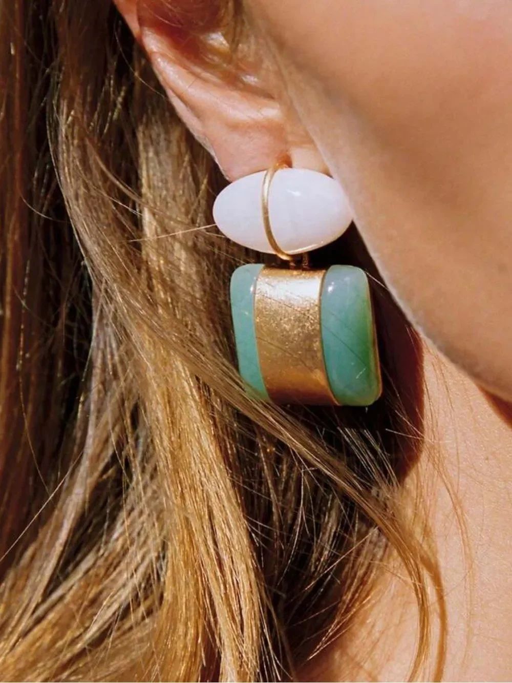 Stone Drop Earrings N2256